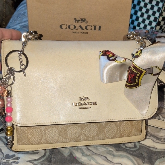 Coach Handbags - Coach Klare Crossbody Signature With Snake Texture On Sides